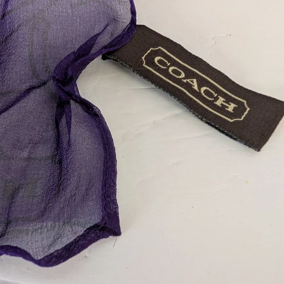 Coach Sheer Two Tone In  Purples Signature Silk Scarf - Picture 8 of 8